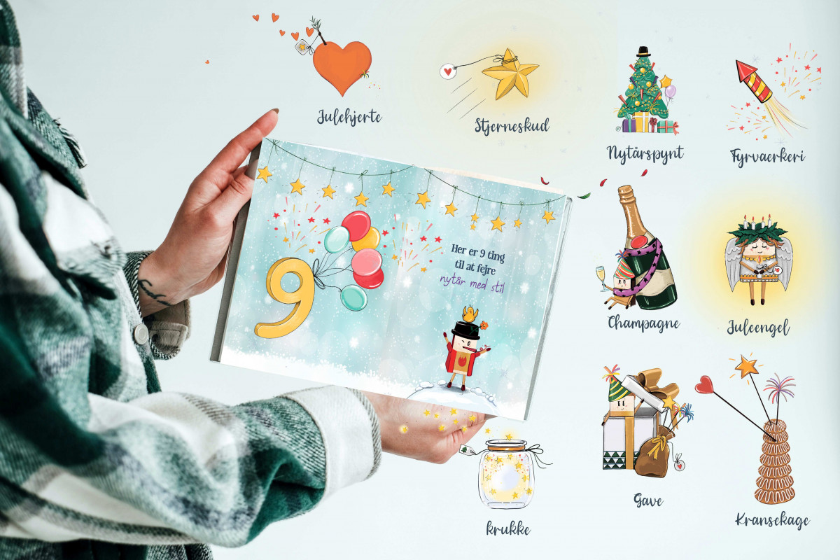Nytårsglæde til Navn - A4 Nytårsbog - New Year Edition (jer)